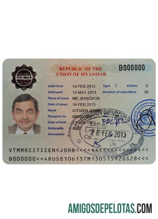 Visto MIANMAR baixar para verificação